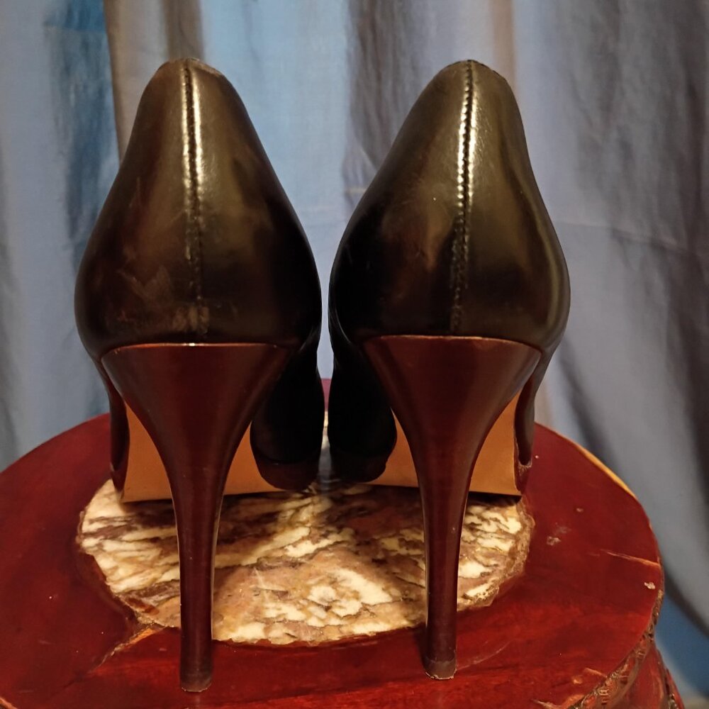 Steve Madden Risque Brown Leather Women's Platform Heels Size 7M 4" Heel - Picture 6 of 9